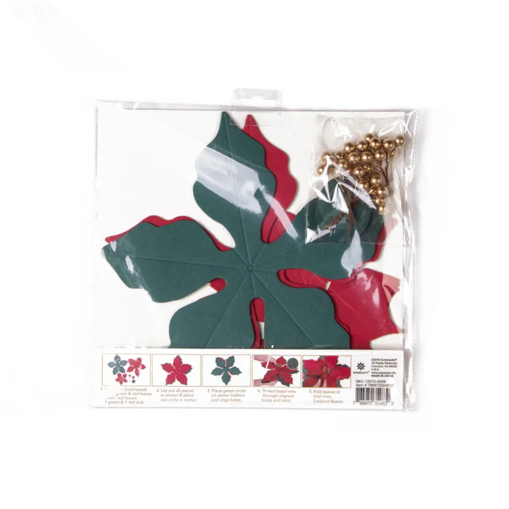 3 шт 3D Рождественские Poinsettia цветы бумага Рождественская елка украшения стол