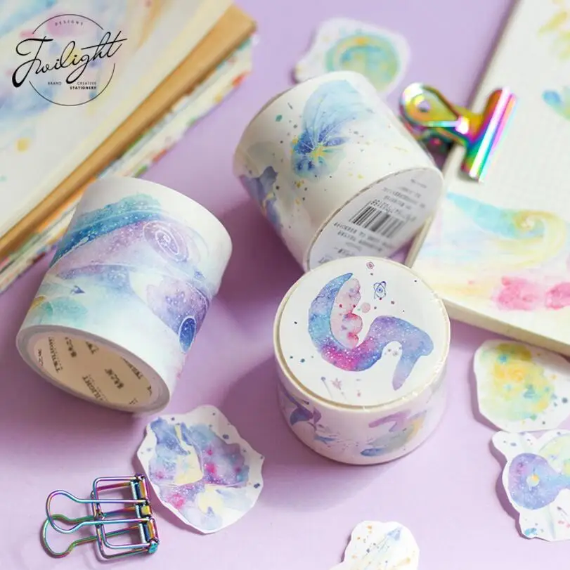 Акварель планета Вселенная декоративная лента Washi Космос Дневник украшения для