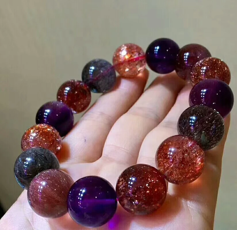 Подлинный натуральный Lepidocrocite кварц красный супер семь прямоугольные круглые