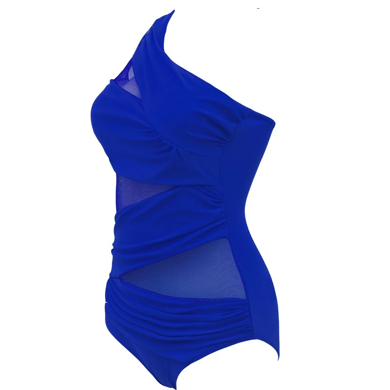 Женский сплошной цельный купальник сексуальный Монокини на одно плечо сетчатые