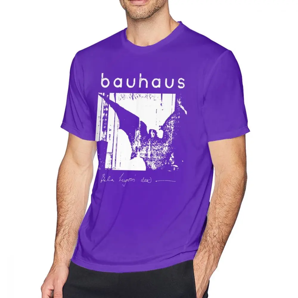 Культовая футболка Bauhaus, крылья летучей мыши, Bela Lugosi S Dead, Пляжная футболка с коротким рукавом, забавная Мужская футболка с принтом, большая хлопковая футболка - Цвет: Purple