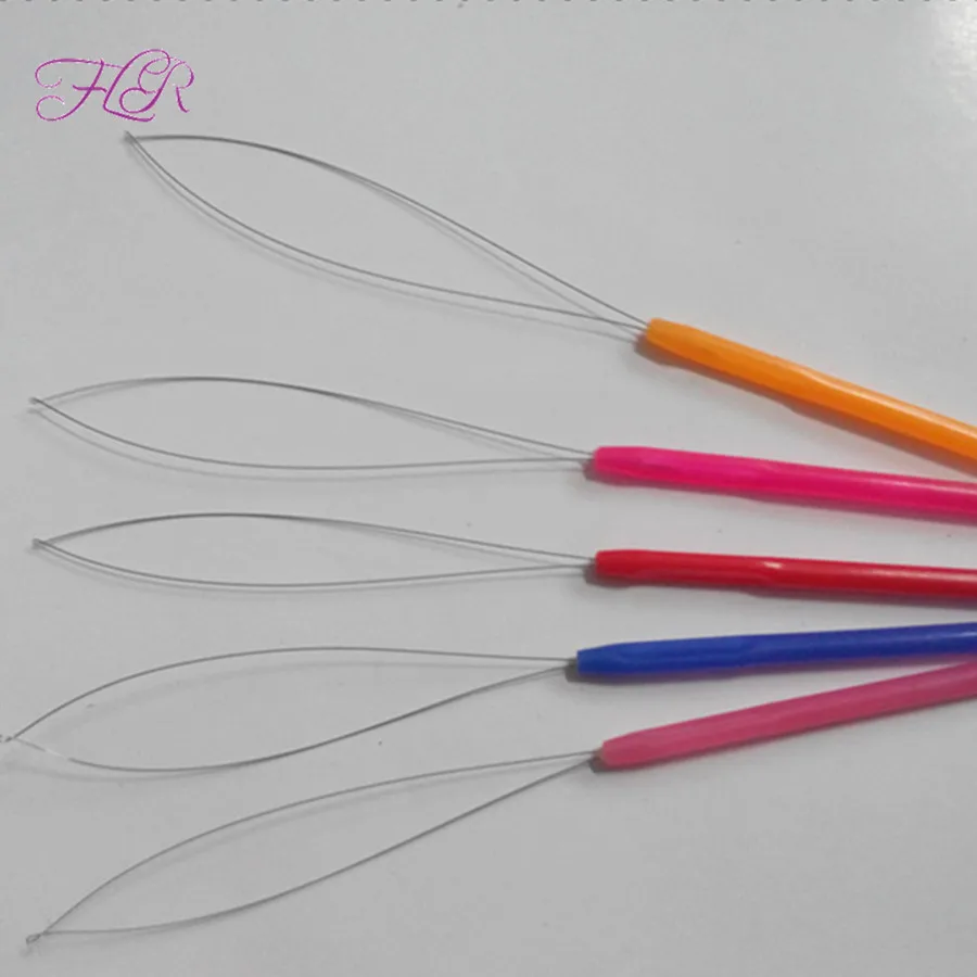 120pcs   Plastic Handle Pulling Needle & Threader Hair Extension Tools for All Kinds Micro Beads
