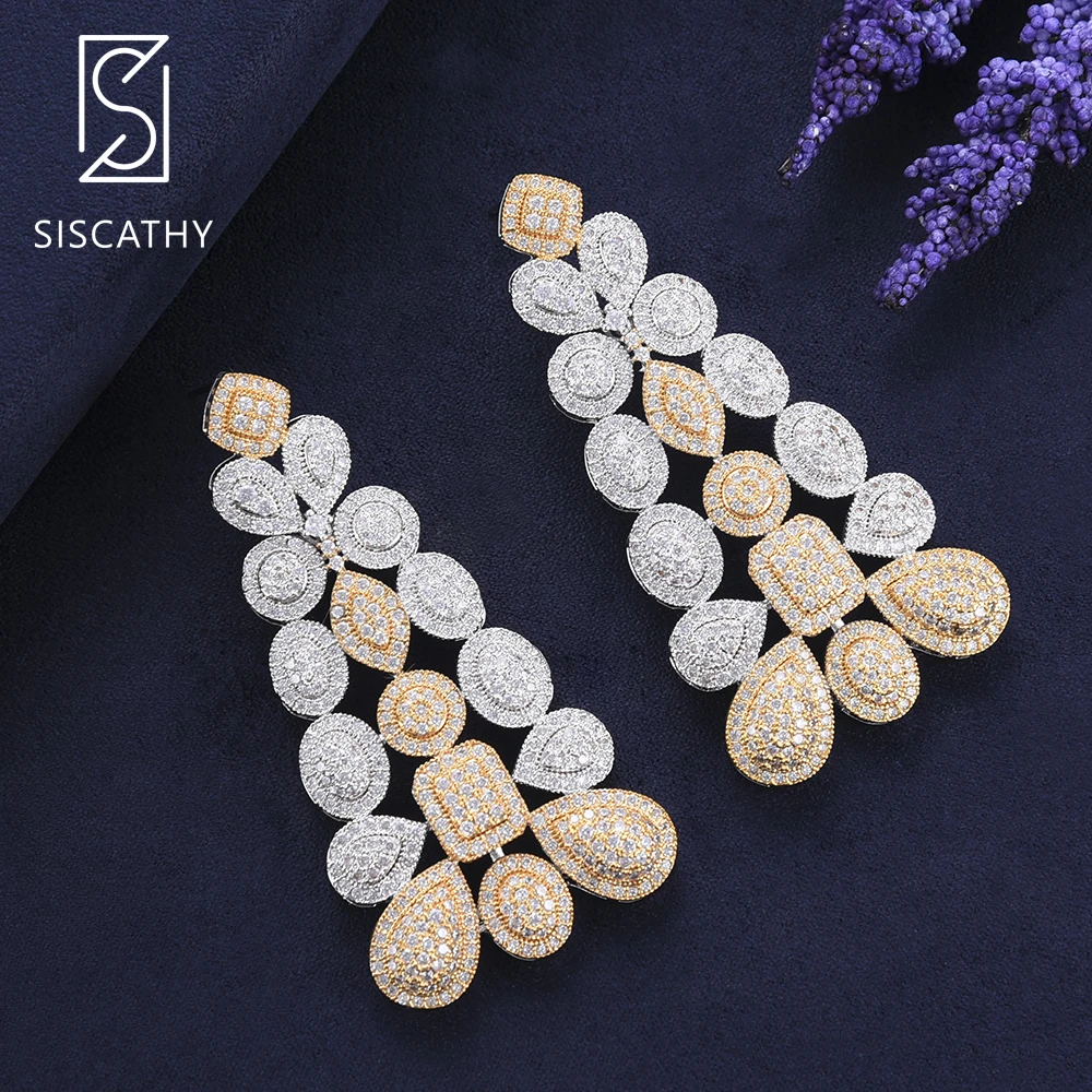 SISCATHY новые роскошные Дубаи нигерийские геометрические висячие серьги AAA