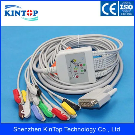 Совместим с новым Edan SE-1 Φ EKG монитор пациента цельный 10-контактный кабель ECG типа