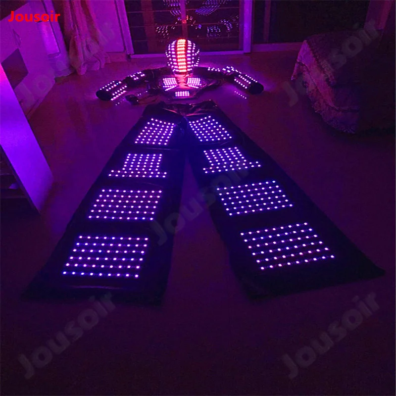 LED Robot Costume David Guetta Suit illuminated Kryoman Stilts Clothes Luminous Costumes CD50 T02 | Освещение
