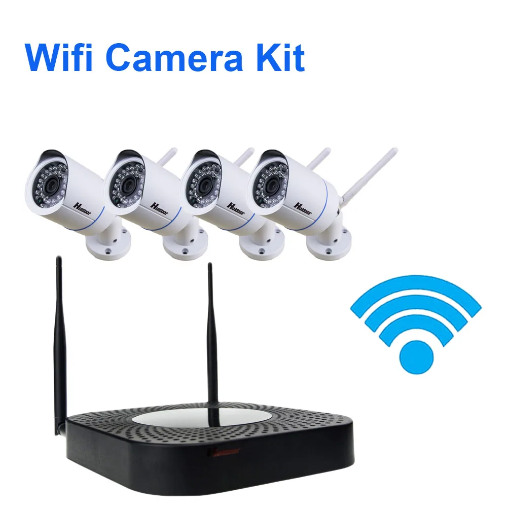 4CH Wi-Fi NVR CCTV Камера Системы 4 шт. ИК Ночное видение 720 P HD Открытый ONVIF P2P Беспроводной