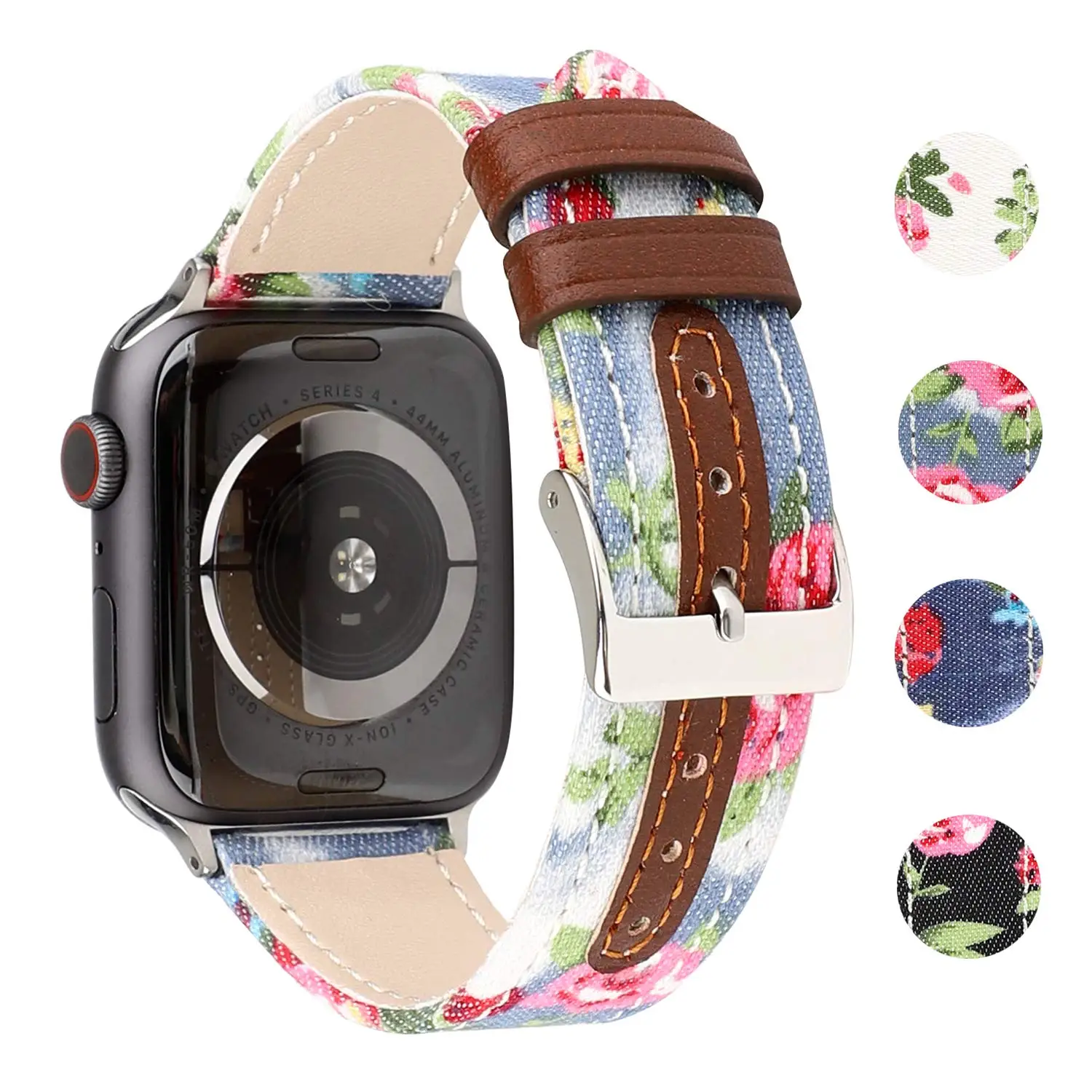 Высококачественный кожаный ремешок на петлях для Apple Watch band 4 44/40 мм джинсовый
