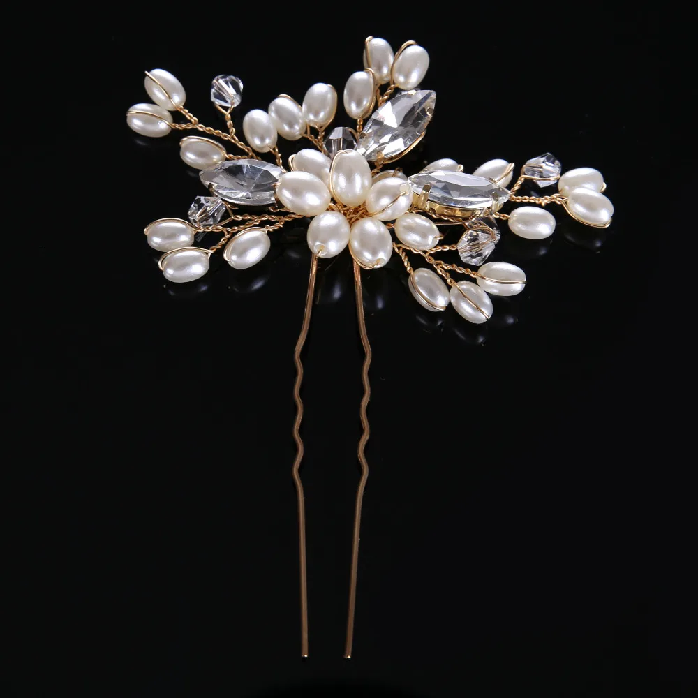 1 PCS Birdal Rhinestone Hair Pins Imitate Pearl Crystal Wedding Party Pageant Metal Sticks Women Accessories | Украшения и