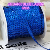 100 yards 6mm laser bright sequins trim sold per packet of 1 roll100 yards 4 dark blue laser confetti
