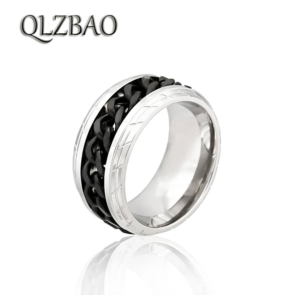QLZBAO Titanium Steel Fashion Classic Luxury Famous Brand Rotatable Chain Love Ring For Women/Men Lovers Jewelry Gift Wholesale | Украшения