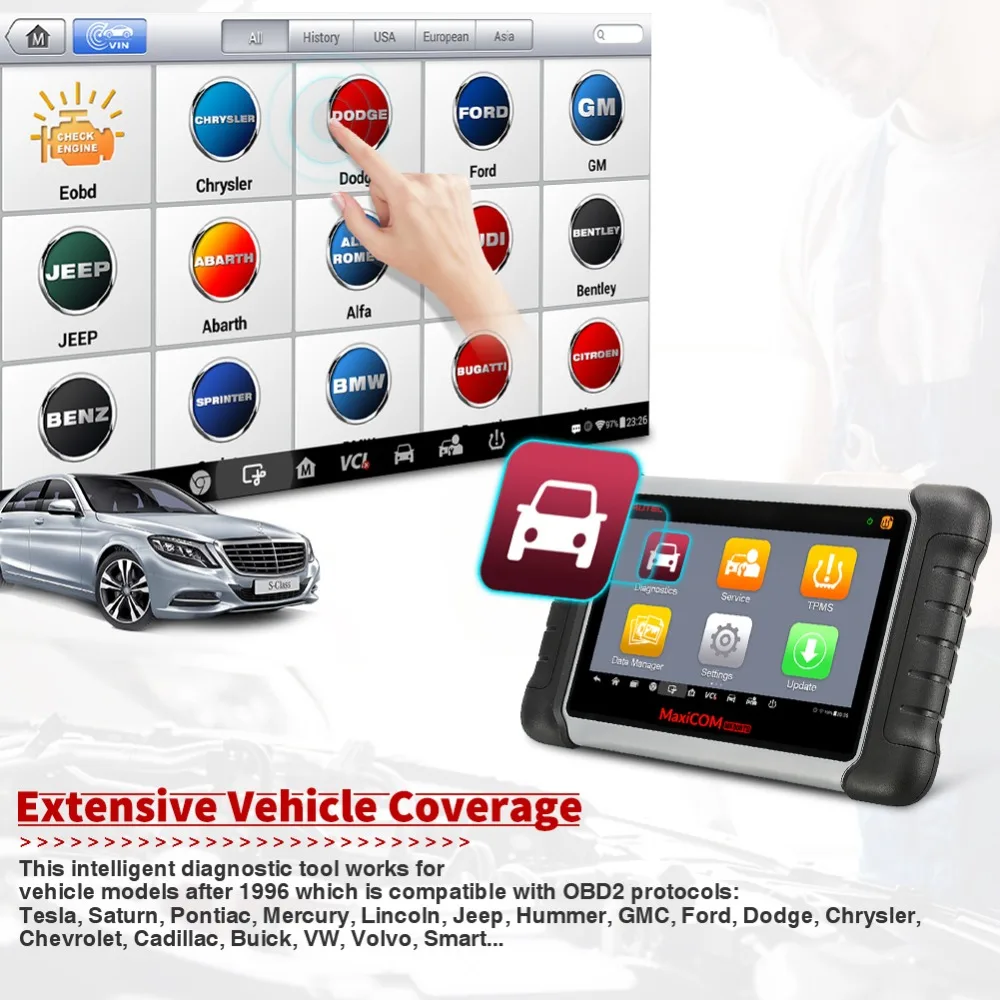 Autel MaxiCOM MK808TS автоматический считыватель кодов Автомобильный сканер OBD2 OBDII автомобильный диагностический сканер универсальный инструмент полная система TPMS