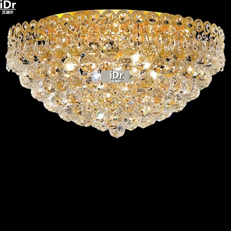 Кристалл спальня лампа зал золото Потолочные Светильники роскошный отель