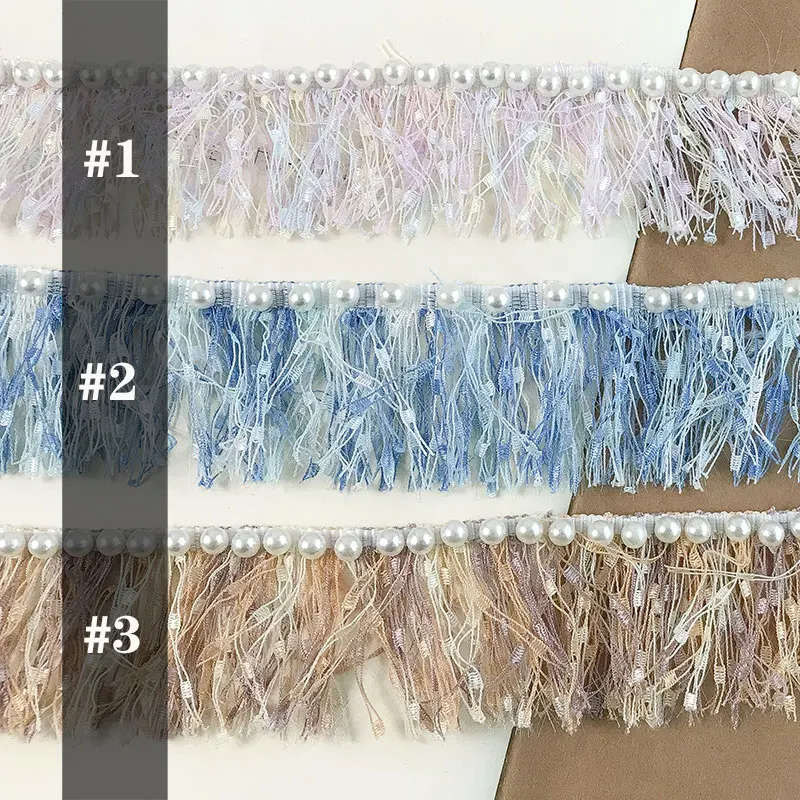 

Beaded Lace Sewing Lace Beads tassel 35mm width Apparel Accessories White Beads Fringe Lace