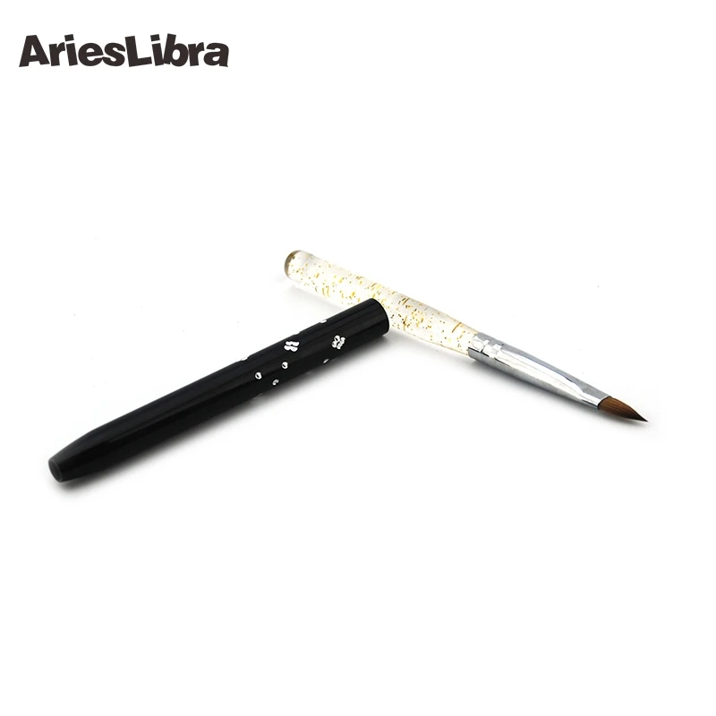 AriesLibra, 100 шт, колонок, Соболь, кисти для нейл-арта, съемный дизайн, 4#, акриловая кисть для нейл-арта, ручка для рисования ногтей, кисть
