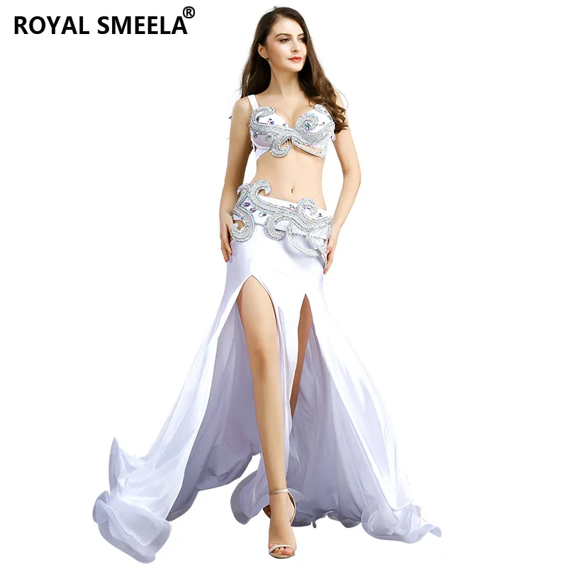 

Sequin Belly Dance Outfits Stage White Belly Dance Costumes Women Performance Wear Bollywood Dancer Clothes Belly Dance Dress
