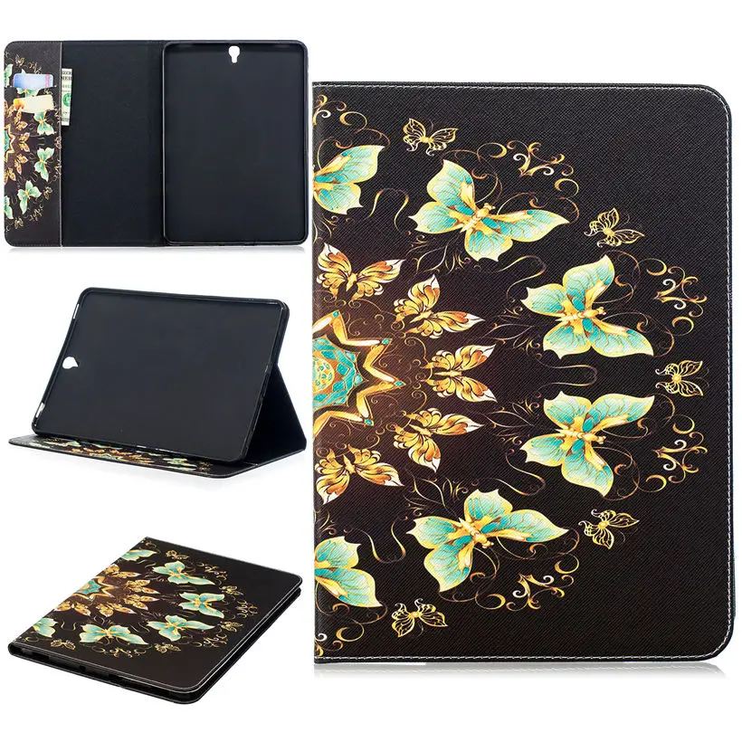 Модный чехол с бабочкой для Samsung Galaxy Tab S3 9 7 T820 T825 SM Smart Cover Funda Tablet Silicon PU Leather Stand