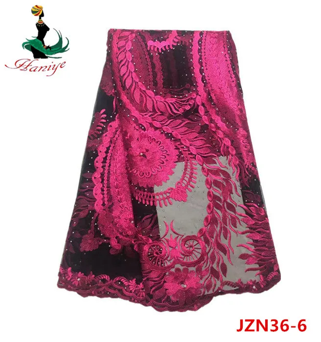 Haniye JZN36 1 royal blue последние дизайна моды африканский тюль кружевной ткани/хорошее