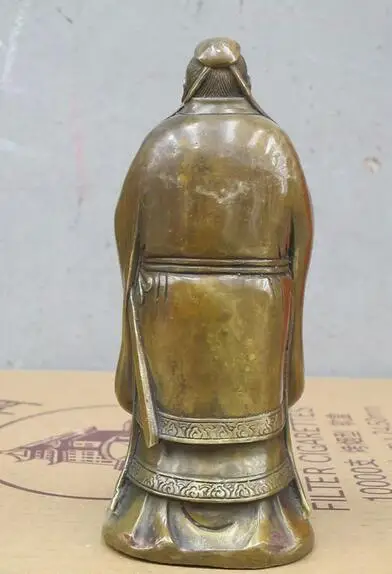 China Folk Bronze Confucius &quotKong Zi&quot Sage Confucianism educator Statue | Дом и сад