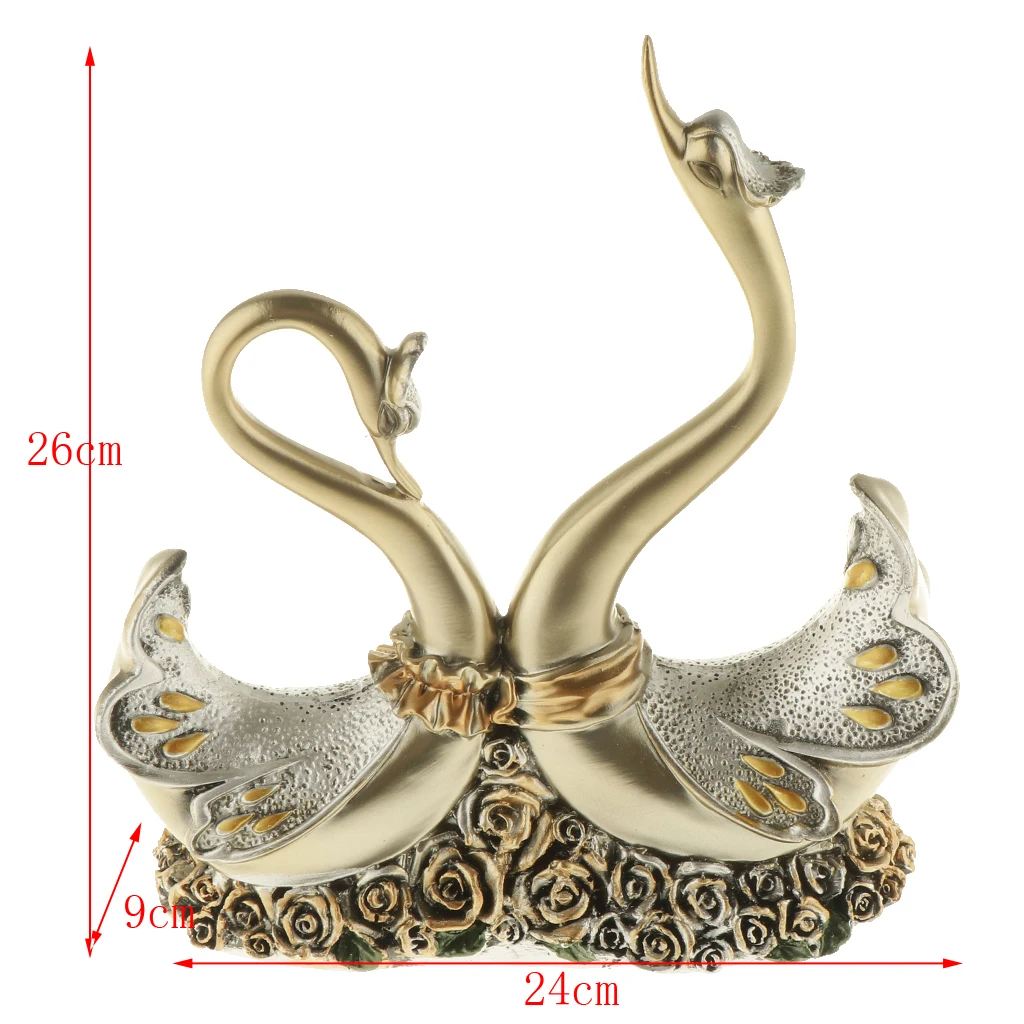 European Couple Swan Figurines Home Decoration Wedding Gifts Wine Cabinet Display Resin Crafts Household Miniatures | Дом и сад