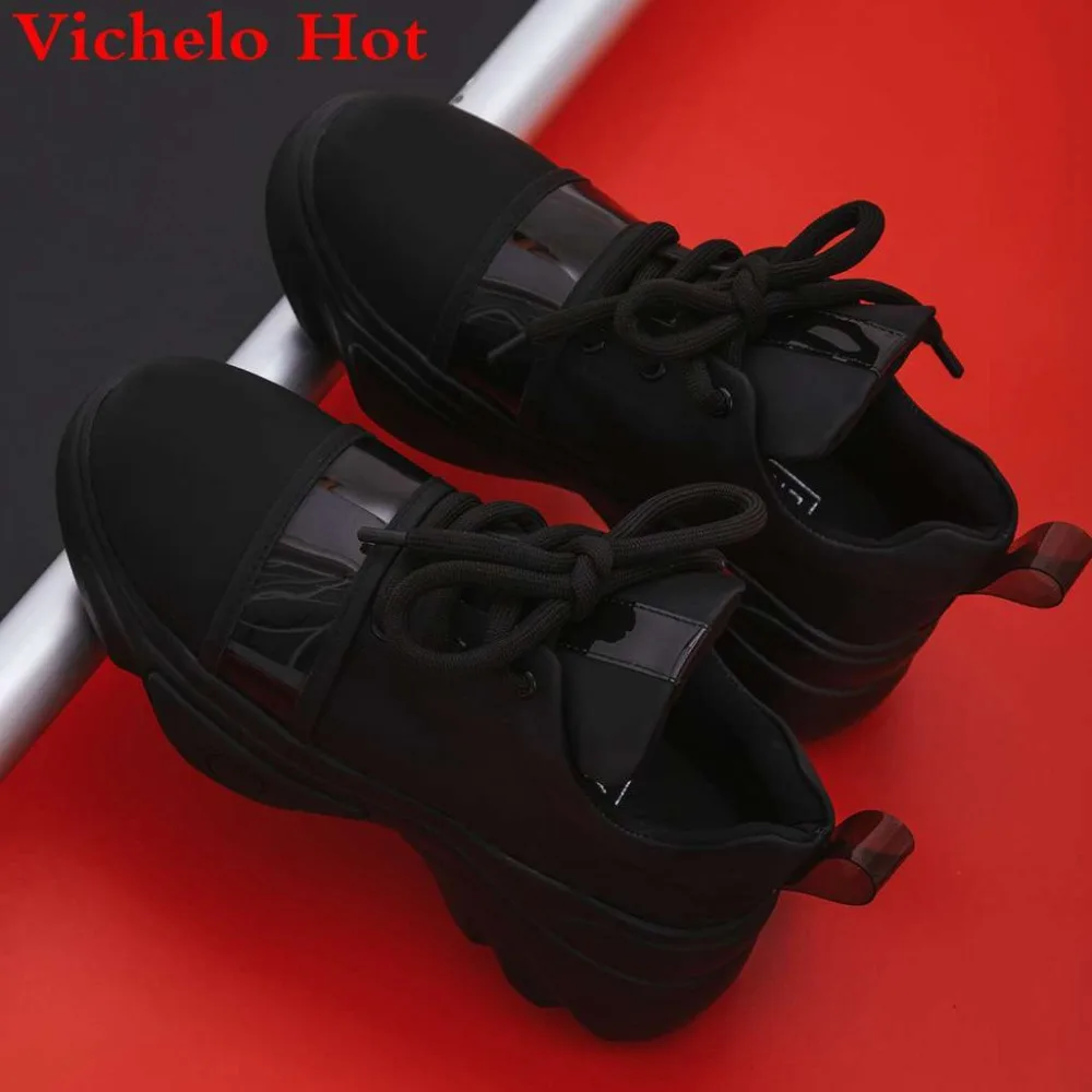 Vichelo/Лидер продаж лаконичный стиль обувь на толстой высокой платформе со