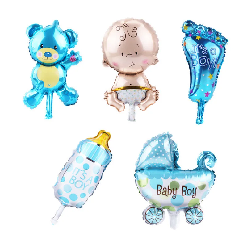Free Shipping 5pcslots Set Cute Boys Girls Aluminum Balloons Baby Birthday Party Decorations wholesale | Дом и сад
