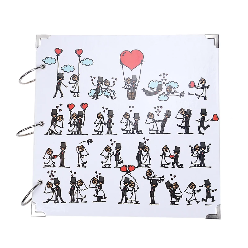 Альбом для свадебных альбомов История любви 12 дюймов винтажные черные листы