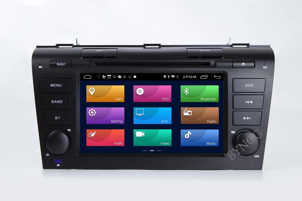 BYNCG 2din 7 дюймов Android 8 1 четырехъядерный автомобильный dvd плеер GPS Navi 2G ROM для MAZDA 3 2004