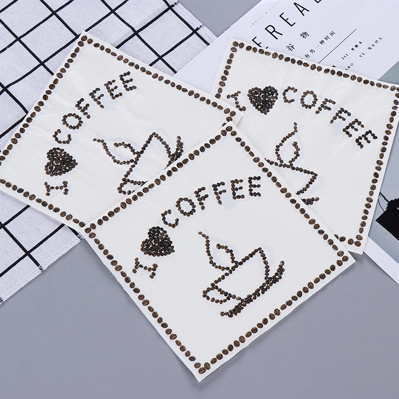 I Love coffee Bean дизайнерские бумажные салфетки кафе и вечерние украшение в технике