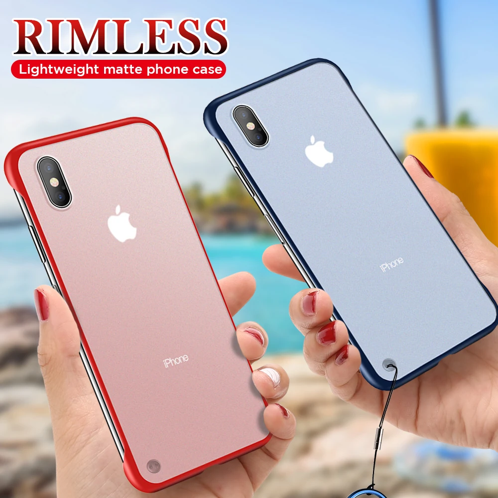 Роскошный Бескаркасный чехол для телефона iPhone XS Max X прозрачный чехол для iPhone 6 S 6 7 8 Plus Акриловые Матовые чехлы оболочка
