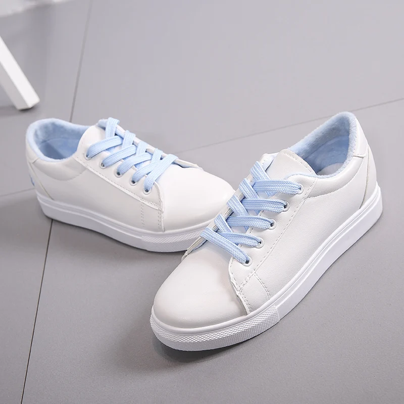 Новый tenis feminino на шнуровке зимняя обувь женская из искусственной кожи теплые