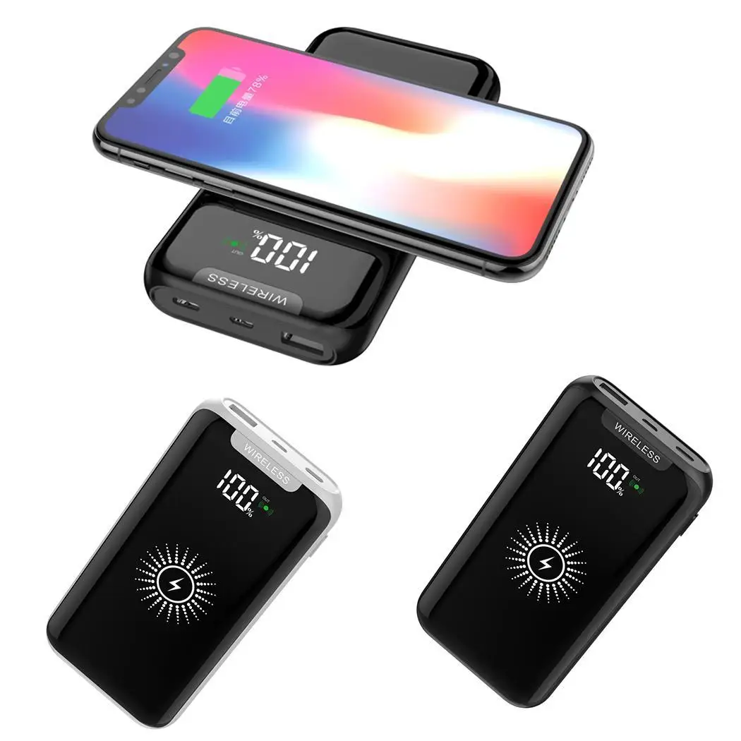 10000 мАч лазерная указка с портативным беспроводным ПДУ дисплей питания Банк