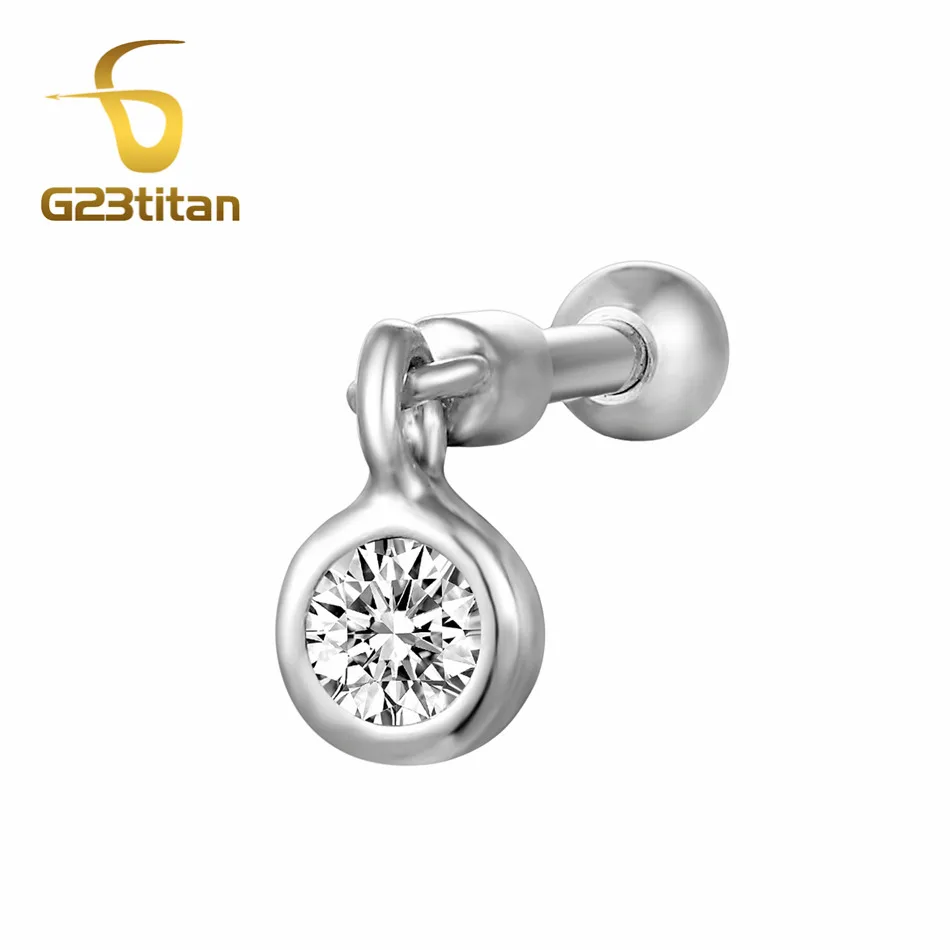 tragus earing G23titan Fashion Woman Accesoires Tragus Earing Pendant 16G Stainless Steel Piercing Cartilage Earrings Ear Rings Body Jewelry - Окраска металла: tragus earing