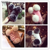 fluffy plush warm rabbit fur phone case for xiaomi redmi 7 8 9 6a 7a 8a 9a 9c note6 7 8 9 pro 8t 9t cute panda case cover fundas