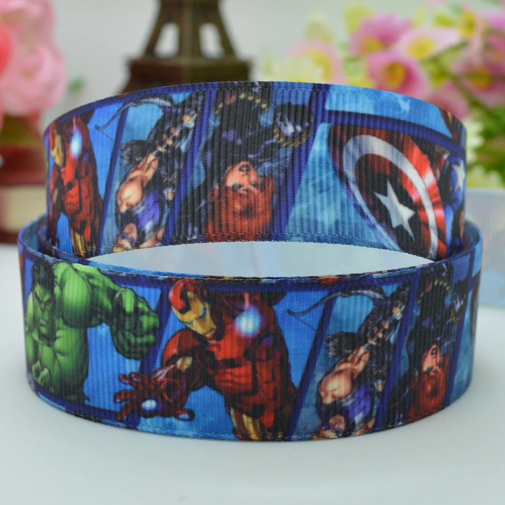 DUWES 7/8 &quot22 мм 2 5 10 20 50 ярдов Мстители герой печатных grosgrain ленты волос лук DIY ручной