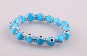 Женский браслет 10 мм со стеклом lucky evil eye подарок для детей и девушек бесплатная
