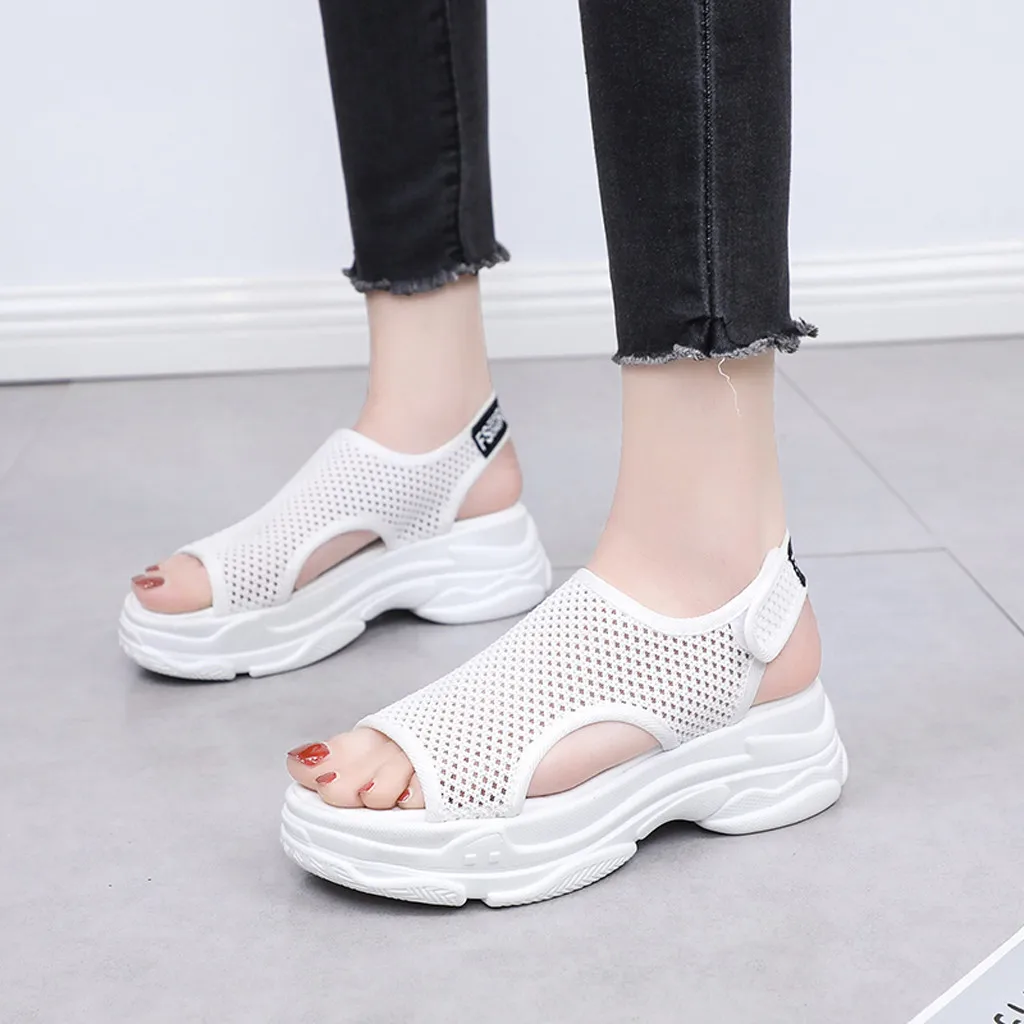 SAGACE женские повседневные дышащие сандалии на плоской подошве с рифленой