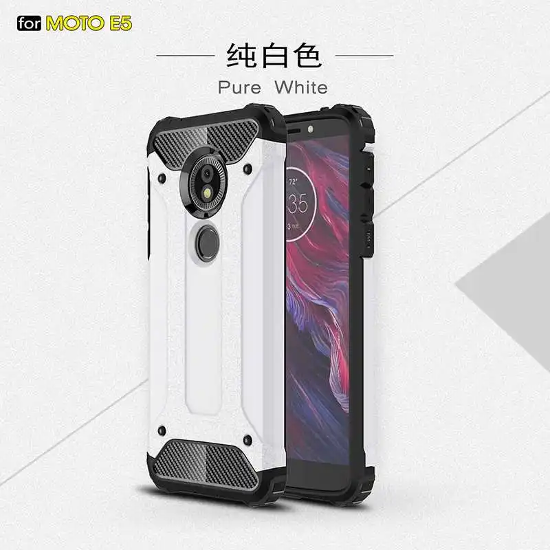 White Железная Броня Mokoemi, ударопрочный чехол 5," для Motorola Moto E5, чехол для Motorola Moto E5 Plus, чехол для телефона - Цвет: White