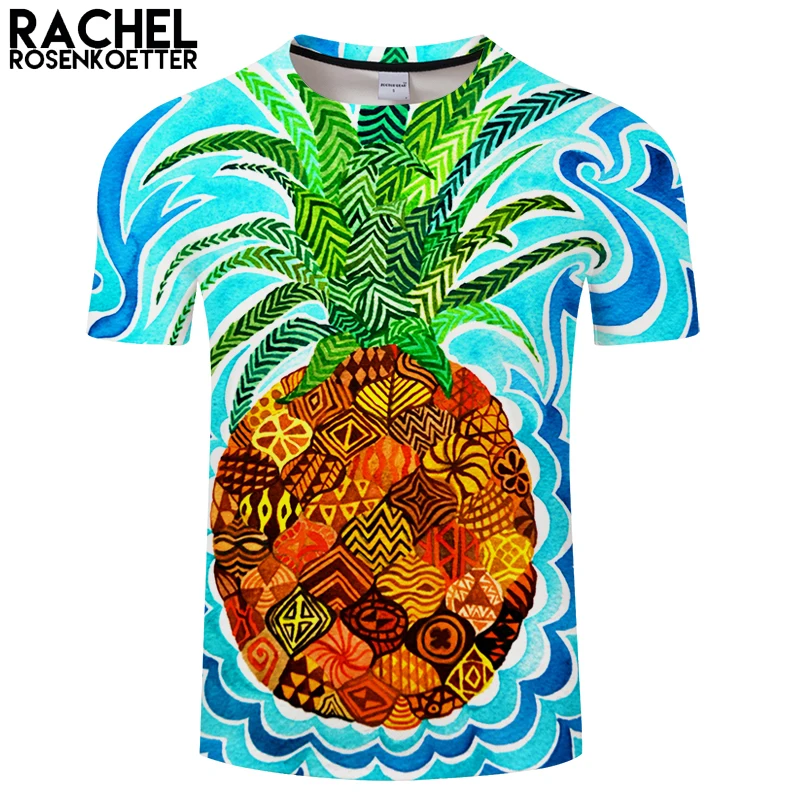 Psychedelic ананас от Rachel RosenkoetterArt 3D футболка с фруктовым принтом для мужчин летний