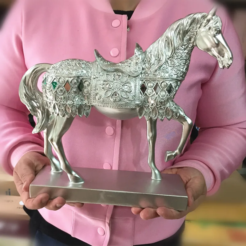 1 шт. классический домашний декор Серебряная лошадь декоративные изделия из