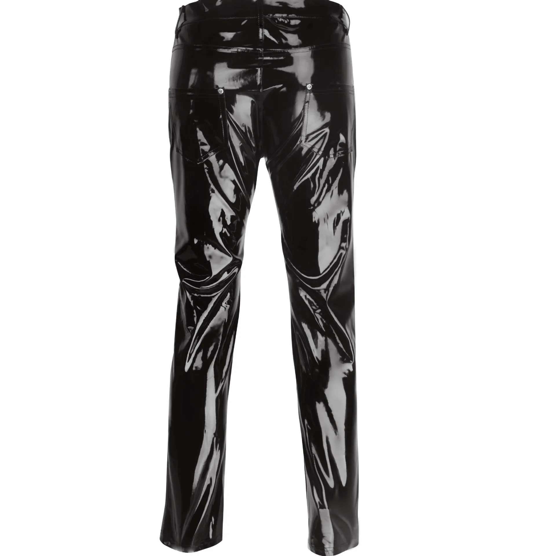 Мужское нижнее белье Wetlook Slim Fit блестящая лакированная кожа ПВХ для ночного клуба вечерние обтягивающие штаны леггинсы брюки с отверстием для пениса