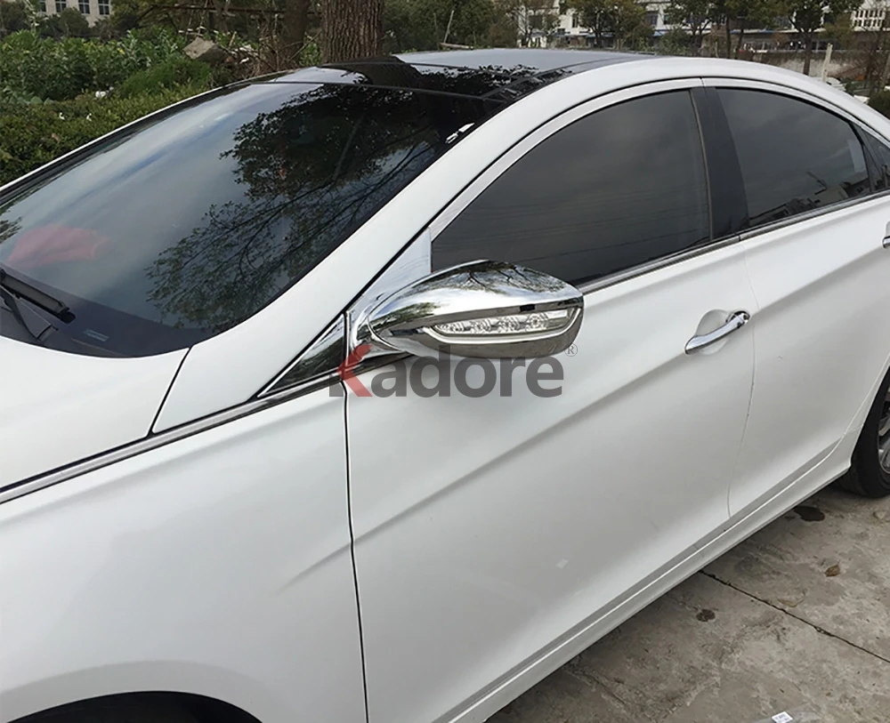 Для hyundai Sonata i45 2010 2011 2012 2013 ABS хром столб оконная Накладка на зеркало заднего вида автомобиля внешние аксессуары