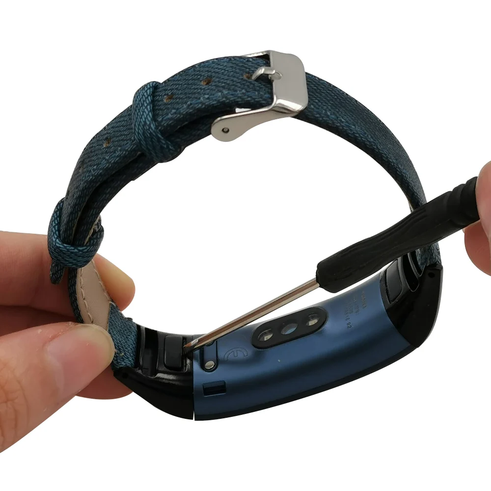 Джинсовый Ретро ремешок для часов huawei Band 3 Pro с 2 пряжками 1 отвертка подарок для band3 3Pro полосы Роскошные умные часы ремни