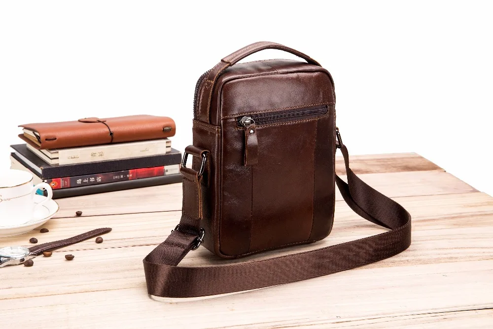 Men's Genuine Leather Vintage Shoulder Messenger Bag male Casual multifunction Small Crossbody Flap Cowhide man Messenger Bags