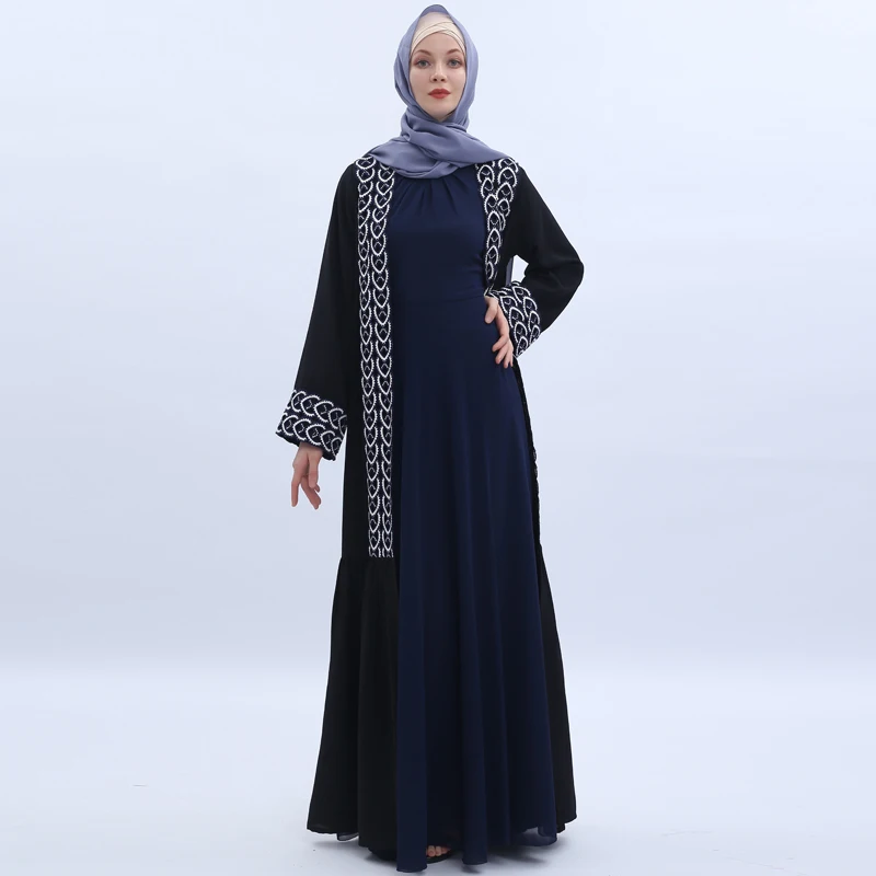 Appliques Muslim Hijab Dress Abaya Turkey Kimono Kaftan Dubai Caftan Abayas For Women Qatar Islamic Clothing Robe Femme Musulman