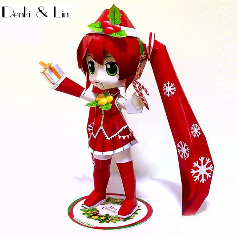 Самодельная Бумажная модель Hatsune Miku Рождественская версия Custom Edition|paper model|diy modelmodel