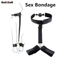 mwoiiowm sex bondage set womens erotic sexy lingerie handcuffs for adult games gag of sm toys