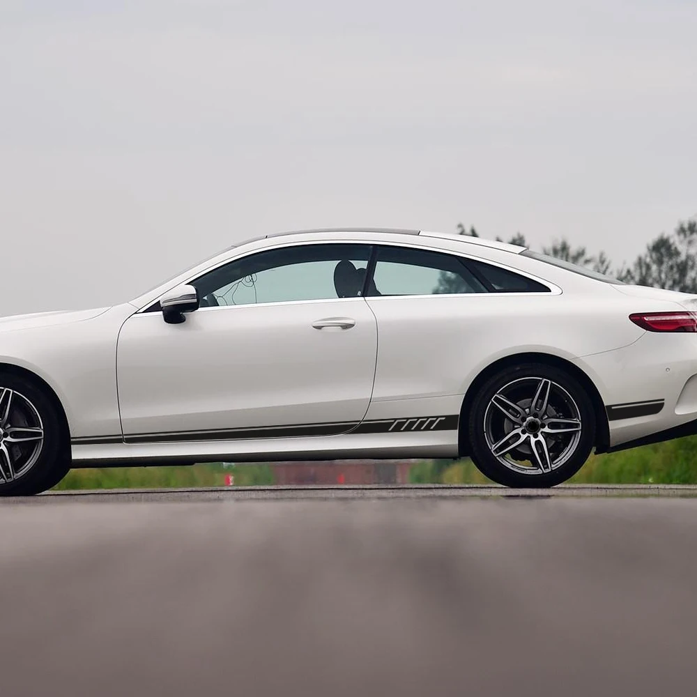 Наклейка на дверь автомобиля с боковыми полосками наклейка юбку для Mercedes Benz E Class