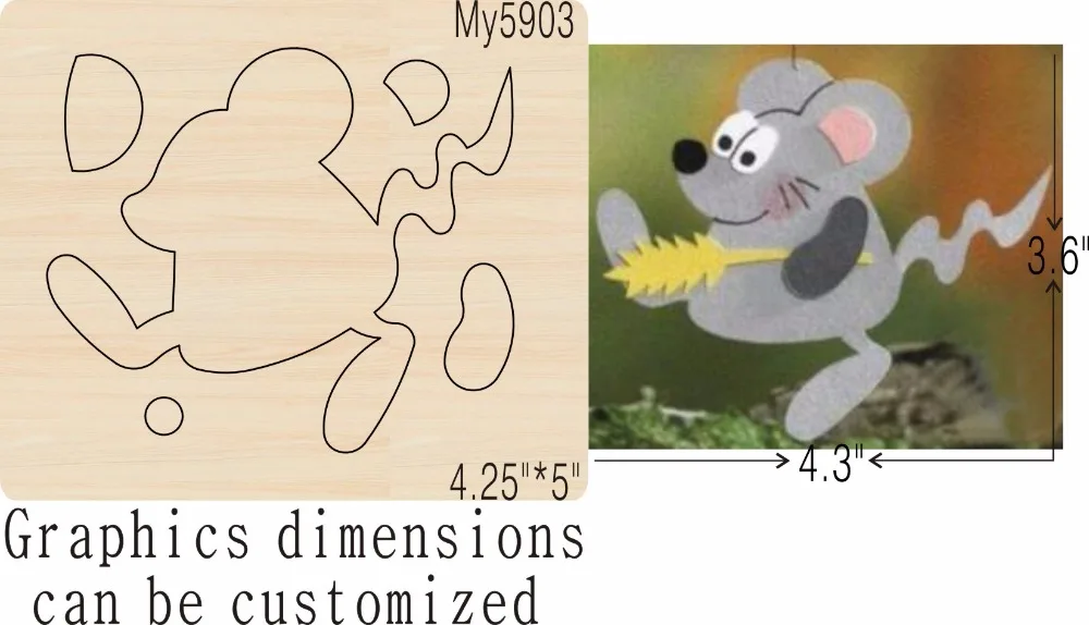 Мышь-2 новая деревянная форма режущие штампы для скрапбукинга Thickness-15.8mm | Дом и сад