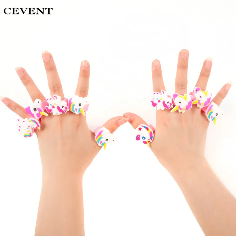 CEVENT 10 шт./лот единорог украшение для вечеринки кольцо с единорогом Детские