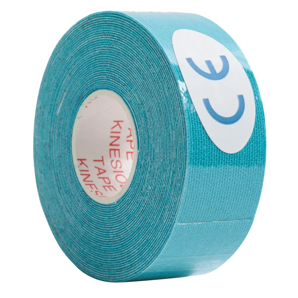 Sky Blue KinesioTape 1 шт., 5 м, кинезиологическая лента, повязка для мышц, рулон, хлопок, эластичная лента для колена, кинезиологическая, водонепроницаемая, для занятий спортом, фитнесом, тренажерным залом, мышечная боль - Цвет: Sky Blue KinesioTape